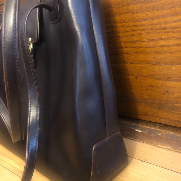 Vintage Liz Claiborne Lush Brown Leather Classic Shoulder Bag / Satchel - Picture 15 of 16